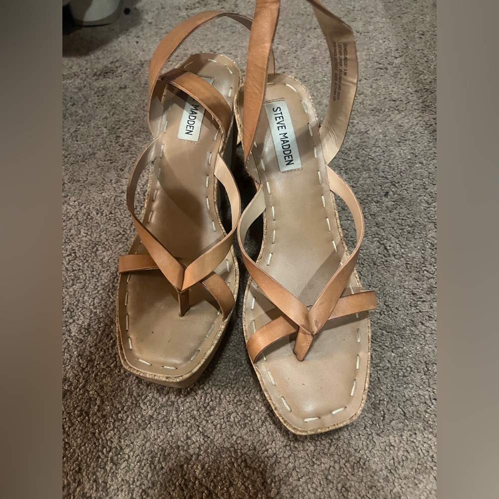 Steve Madden Beige Strappy Sandals